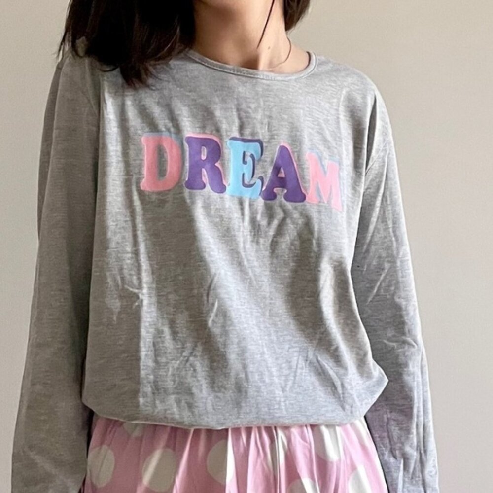 DREAM TEE  POLKA DOTS PINK SHORTS PJ SET  - M